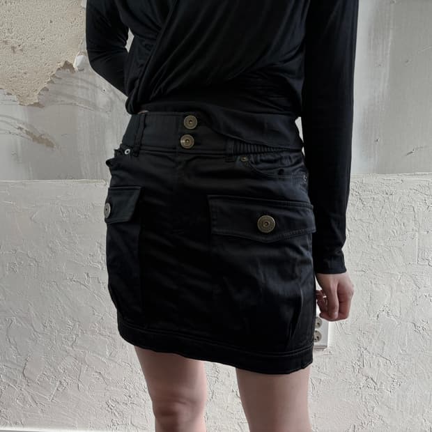 satin pocket skirt
