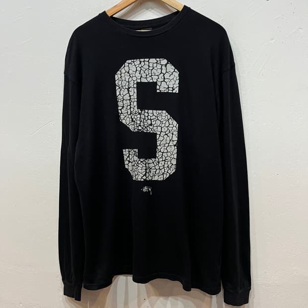 스투시 재팬 크랙로고 롱슬리브 XL