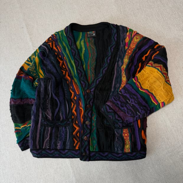 쿠지 COOGI 빈티지 케이블 니트 가디건