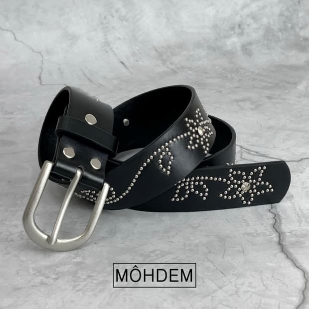 플라워 스터드 웨스턴 벨트