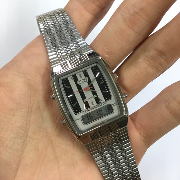 80s citizen stripe ana-digi
