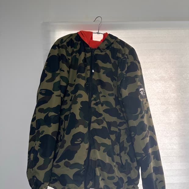 베이프[bape]퍼스트 카모 리버시블 후드자켓