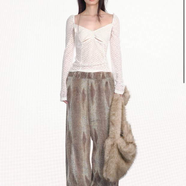 울 와이드 밴딩 팬츠