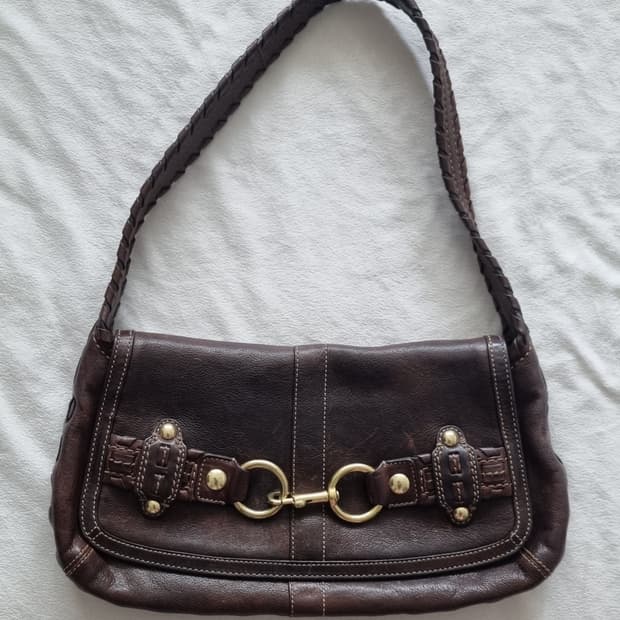 빈티지 코치 브라운 숄더백