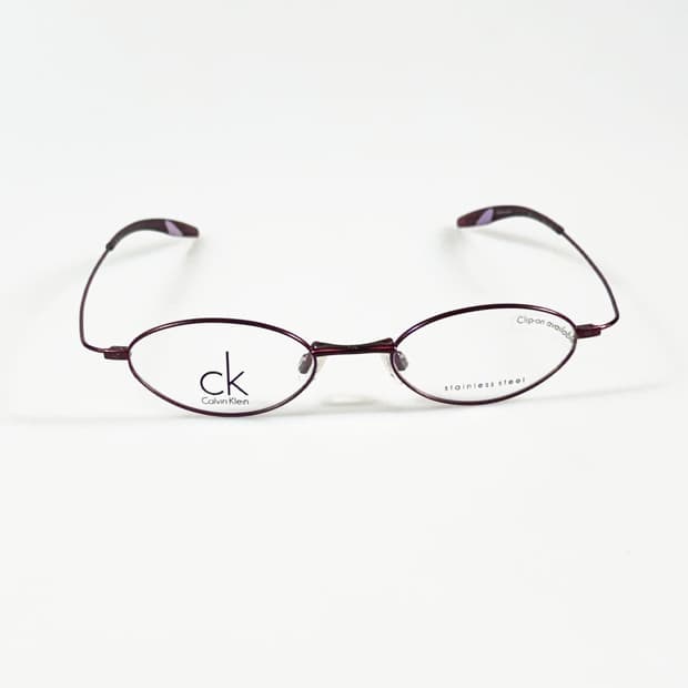 캘빈클라인 슬림 오벌 버건디 메탈 빈티지 안경
