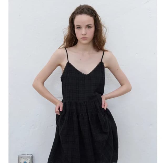 포에토 foeto vintage bloom check dress체크원피스