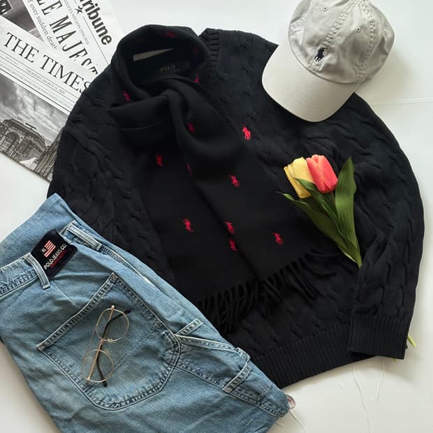 Polo 폴로랄프로렌 램스울 포니 목도리