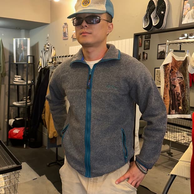 90’s LL Bean line detail grey Fleecewear