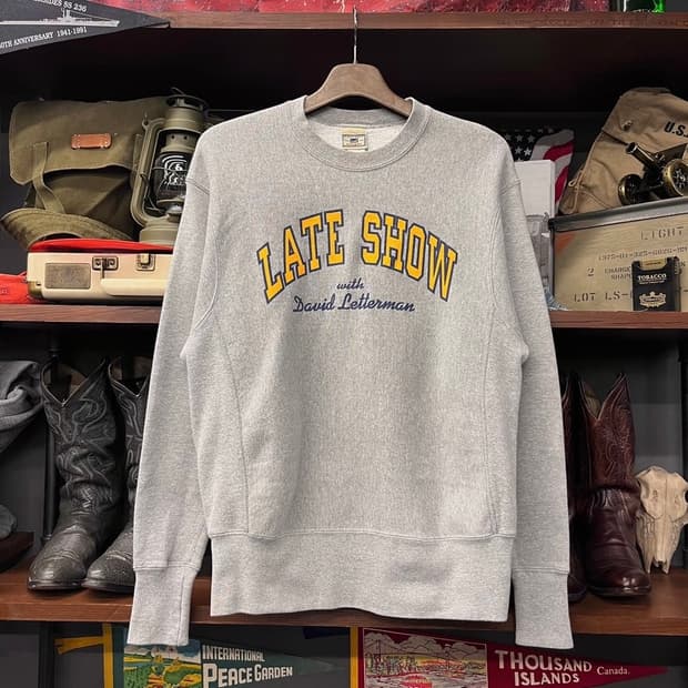 90s LEE 크로스 그레인 프린팅 리버스위브 스웻 맨투맨 N464