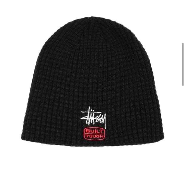 스투시 와플 스컬캡 블랙비니