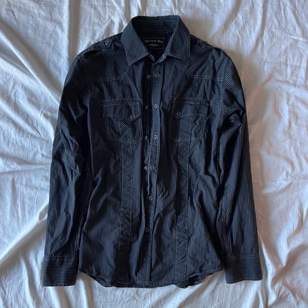 Vintage Rock Chic Pinstripe Shirt