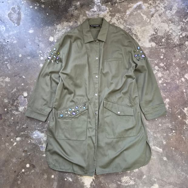 L) ZARA 자라 큐빅 디테일 야상 자켓 코트