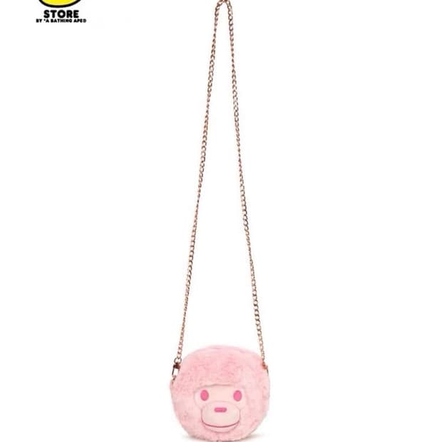 베이프 베이비 마일로 핑크 퍼 크로스백