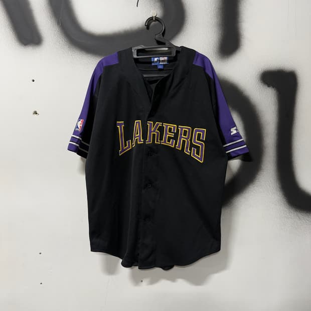 NBA x Starter La Lakers 올드스쿨 바스켓볼 반팔 저지