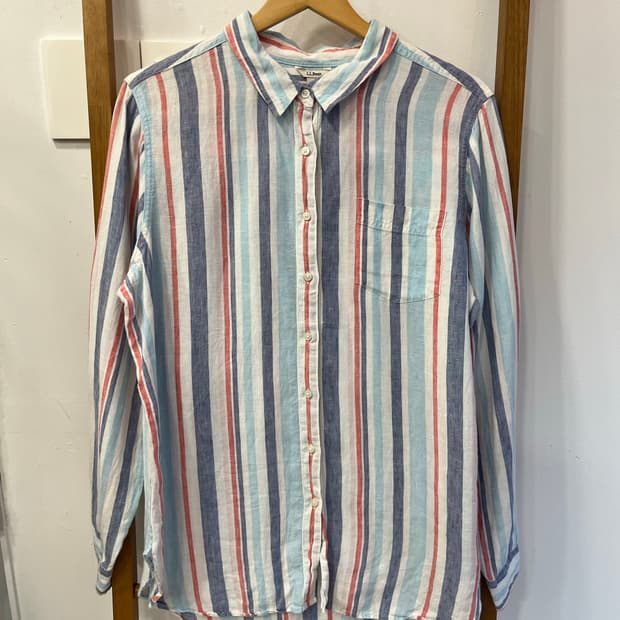 [XL] 엘엘빈(L.L.Bean) 100% 린넨 멀티 스트라이프 셔츠
