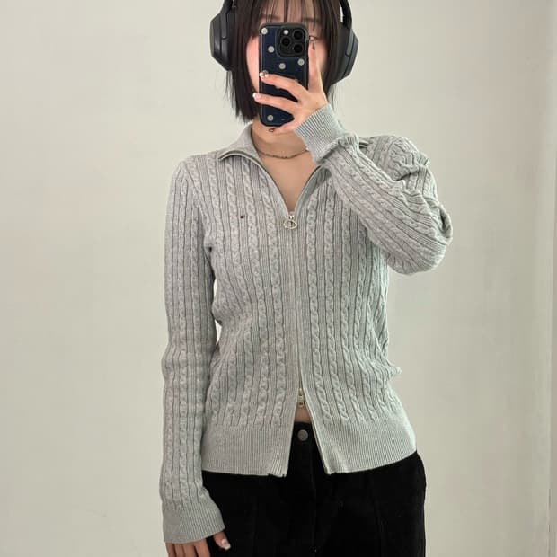 타미힐피거 슬림 니트집업