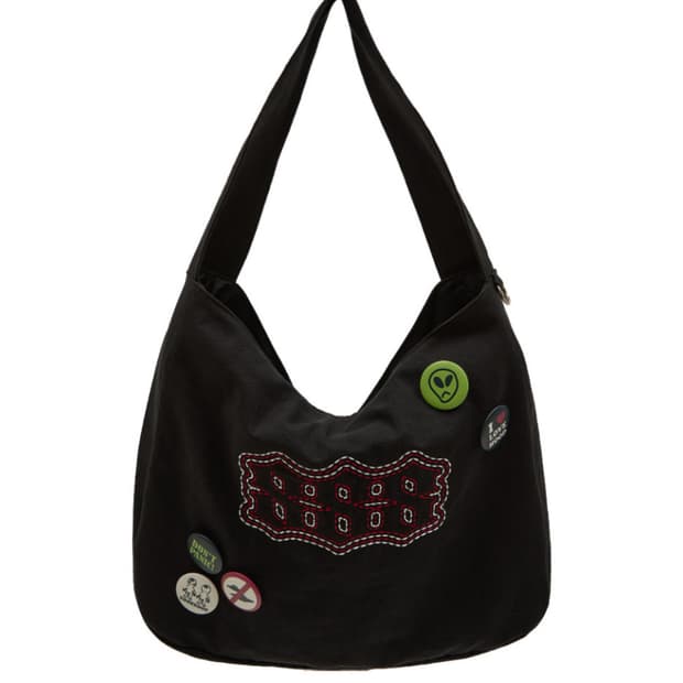 후드후드888 핀 버튼 숄더백 블랙