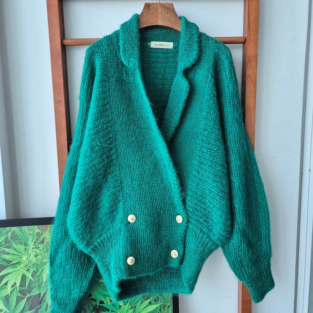 (JPN VTG)일본빈티지.그린 니트 가디건