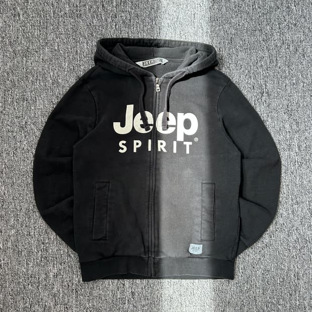 Jeep 블랙 레터링 후드집업