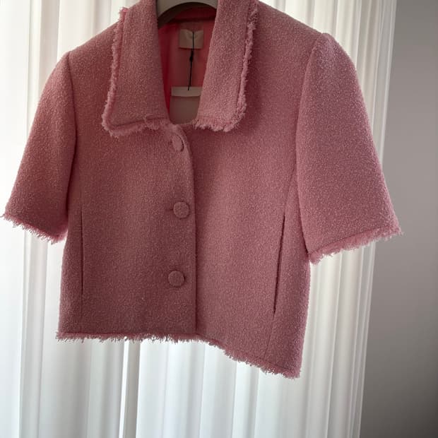 오르 오드리 트위트 자켓 핑크