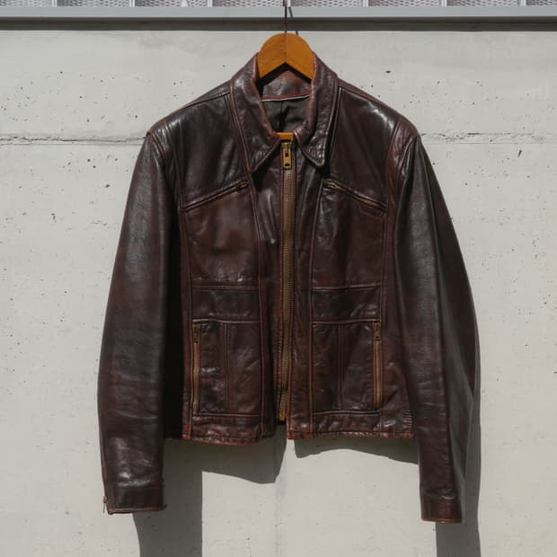 70s Lesco Leather 스포츠 모터사이클 자켓