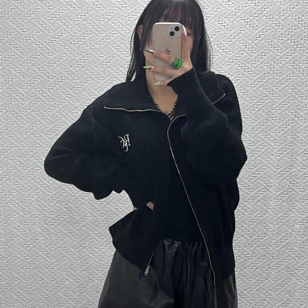 로씨로씨 여리 세일러카라 니트 집업 가디건 F C08574