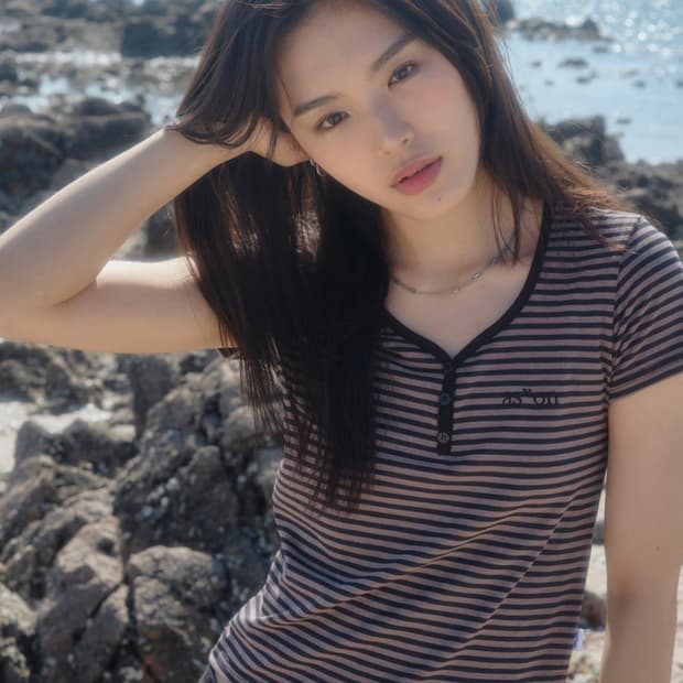 ason 애즈온 candy stripe t 반팔 스트라이프 블랙