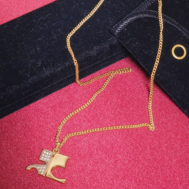 골드 꾸레쥬 목걸이 화이트큐빅