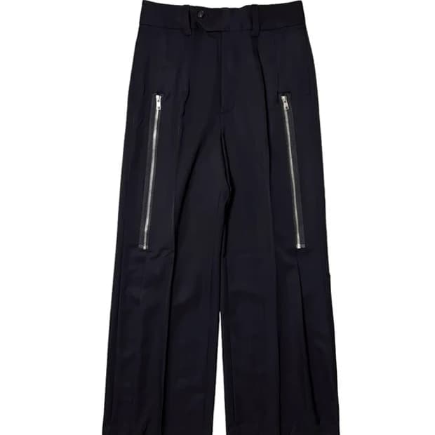 Hibikinakaminami ZIPPED WOOL TROUSERS