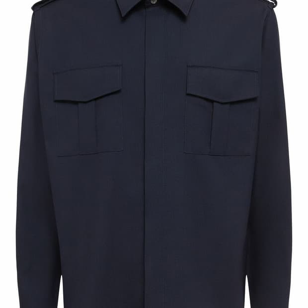 AMI Wool Canvas Military Shirt 네이비 L