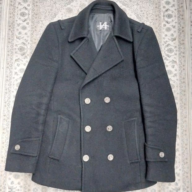 스타일옴므 검정색 울 피코트 L