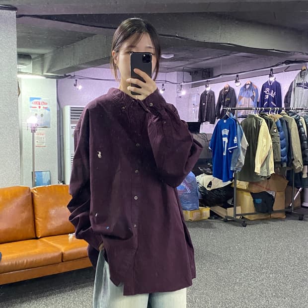 폴로 랄프로렌 버건디 클래식핏 셔츠 B3084