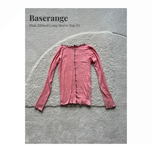 Baserange 핑크 립 롱슬리브 탑 (S)