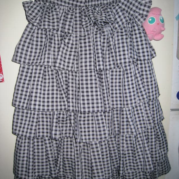 샵페어리 체크 캉캉 스커트