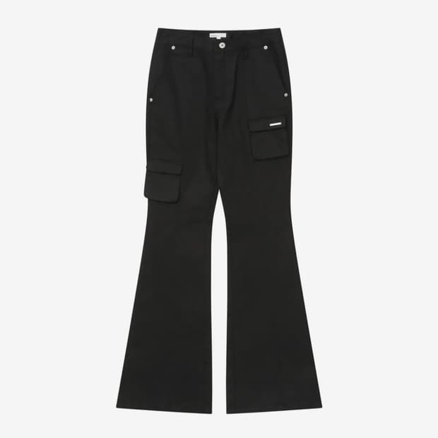 Line pocket cargo pants BLACK