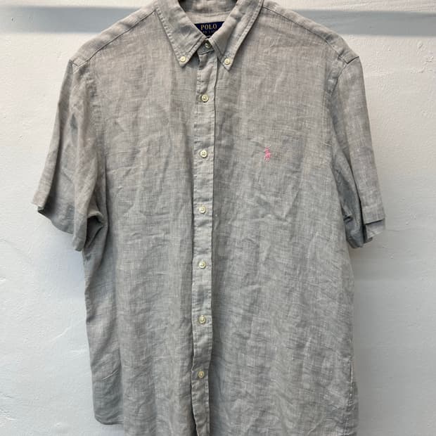 폴로 랄프로렌 클래식핏 린넨 반팔 셔츠