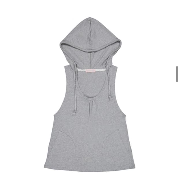 익스파이어드걸 Mia Sleeveless Hoodie Melange Gr