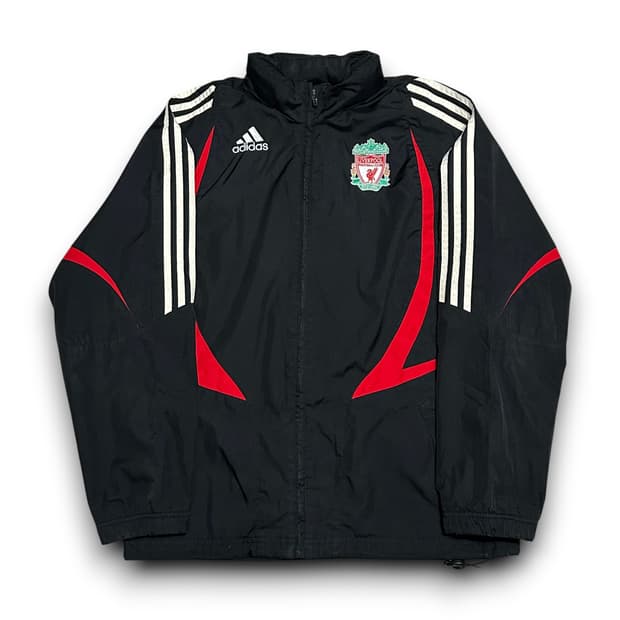 Adidas 리버풀 내장 후드 레드 파이핑 바람막이