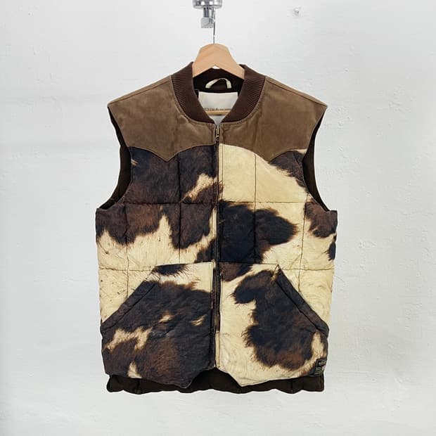 랄프로렌 데님 앤 서플라이 카우 프린팅 패딩 베스트