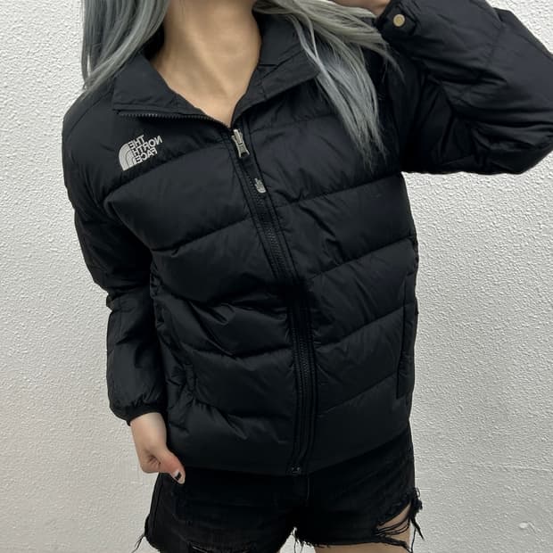 노스페이스 550 로고 블랙 패딩 L