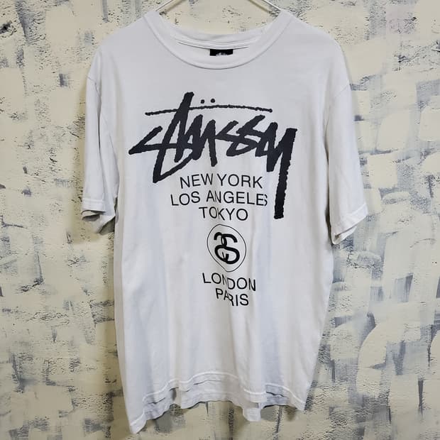 스투시 월드투어 반팔 티셔츠 화이트 