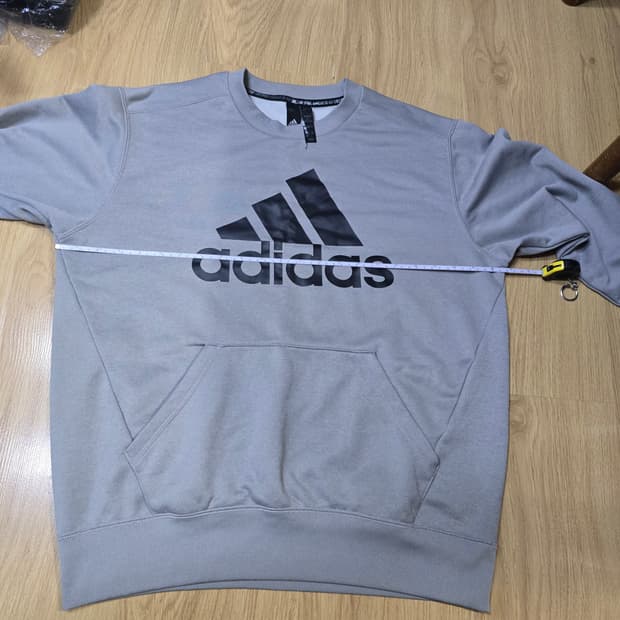 아디다스 빅로고 그레이 맨투맨 L