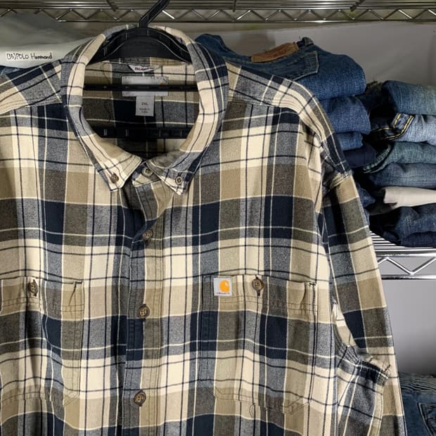 [2XL] 칼하트 헤비코튼 릴렉스드핏 멀티체크 워크셔츠