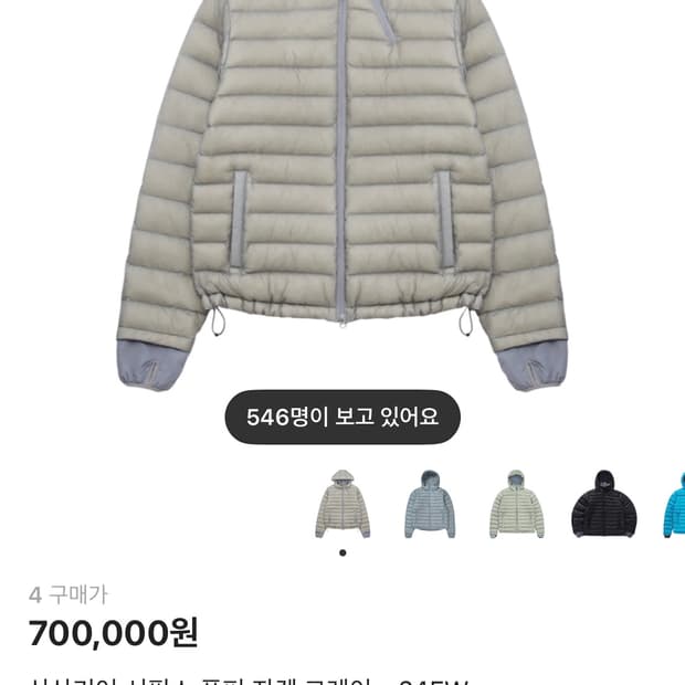 산산기어 서픽스 푸퍼 자켓 그레이 24fw