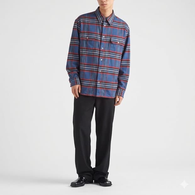 새제품) 25fw 크롬하츠 플라넬 체크 워크독 셔츠
