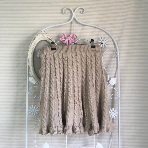 jpn vintage beige twist frill skirt