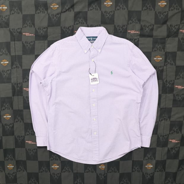 폴로 깅엄 체크 셔츠 L B74