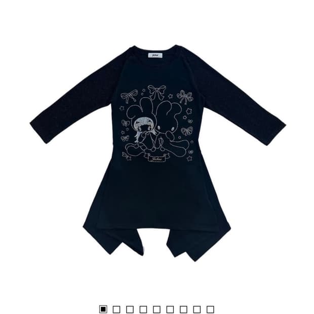 지초이 플레어 래글런 티 드레스 원피스 블랙 2사이즈