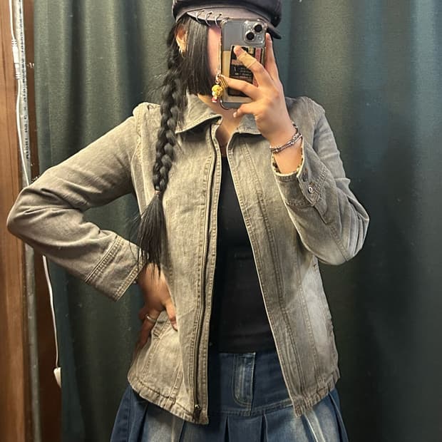 JPN 레오파드 그레이 데님 자켓