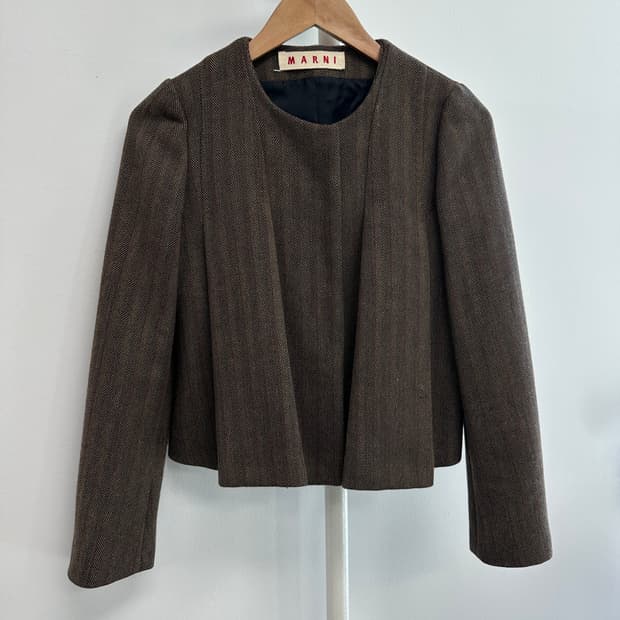 마르니 헤링본 라운드카라 디자인 자켓